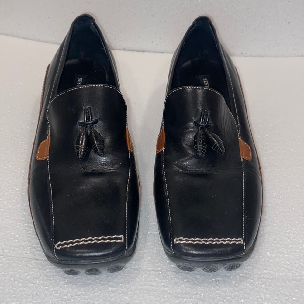 🎉HP🎉 Sesto Meucci Loafers Black & BrownTassel Leather Slip On size 8